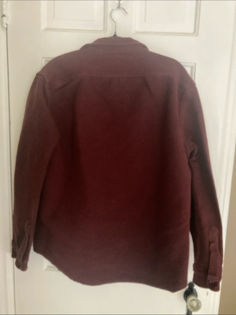 J. Crew Men's Deep Burgundy Button-Front Shirt Jacket